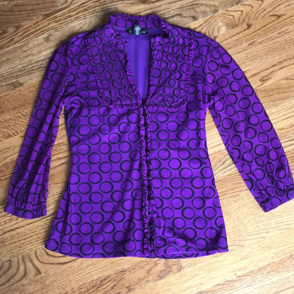 ⭐️3/$20 INC blouse with sheer sleeves